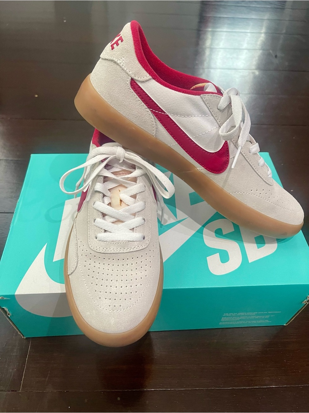 Nike Women’s Low-Top SB Sneakers - Tan and Red with Gum Sole